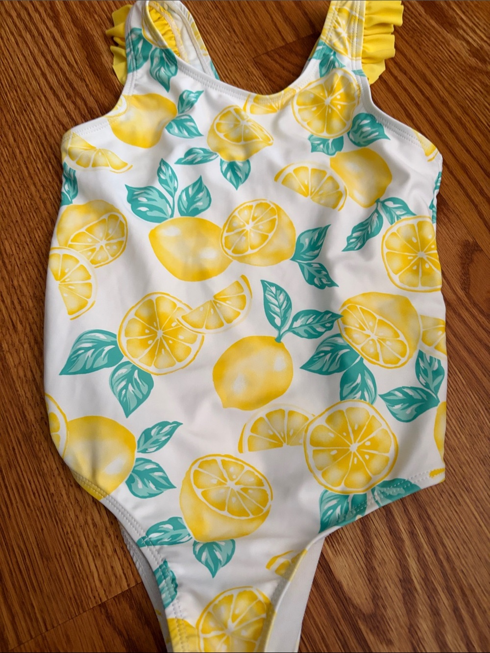 Tommy Bahama White One-Piece with Yellow Lemon & Teal Leaf Accents